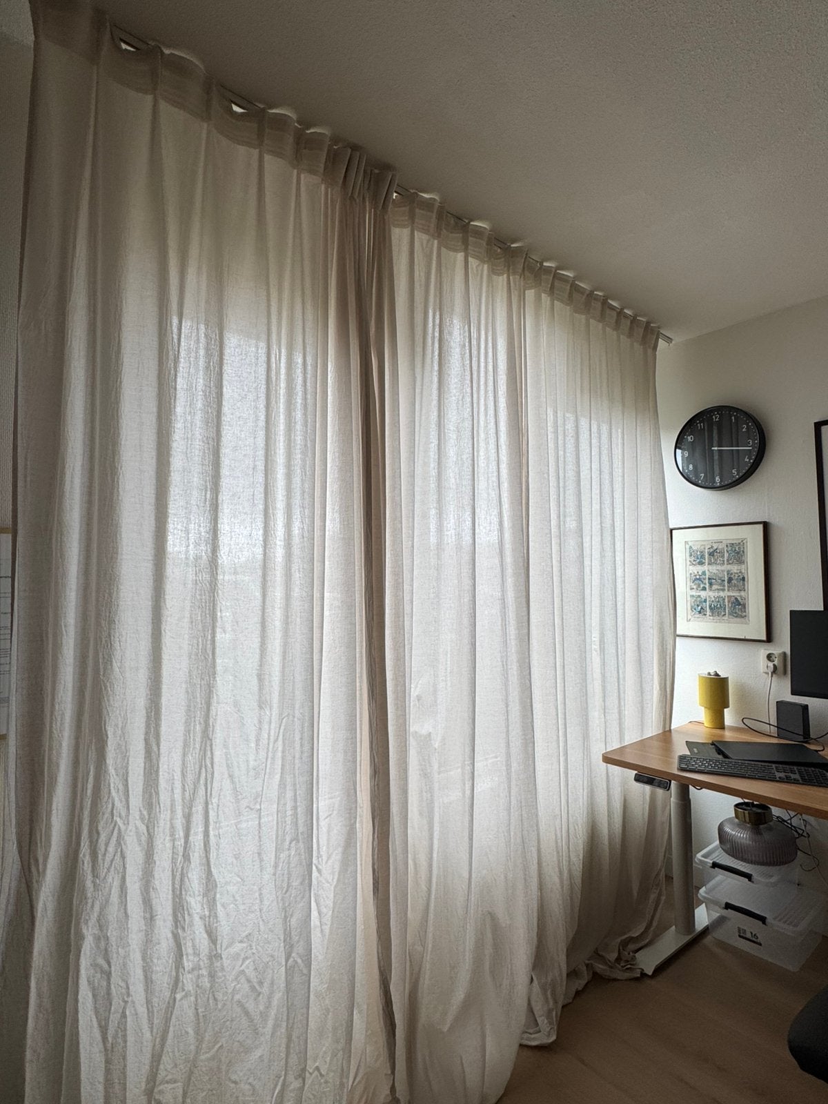 Drie IKEA DYTÅG gordijnen beige doorschijnend, Ophalen, Beige, Zo goed als nieuw, IKEA