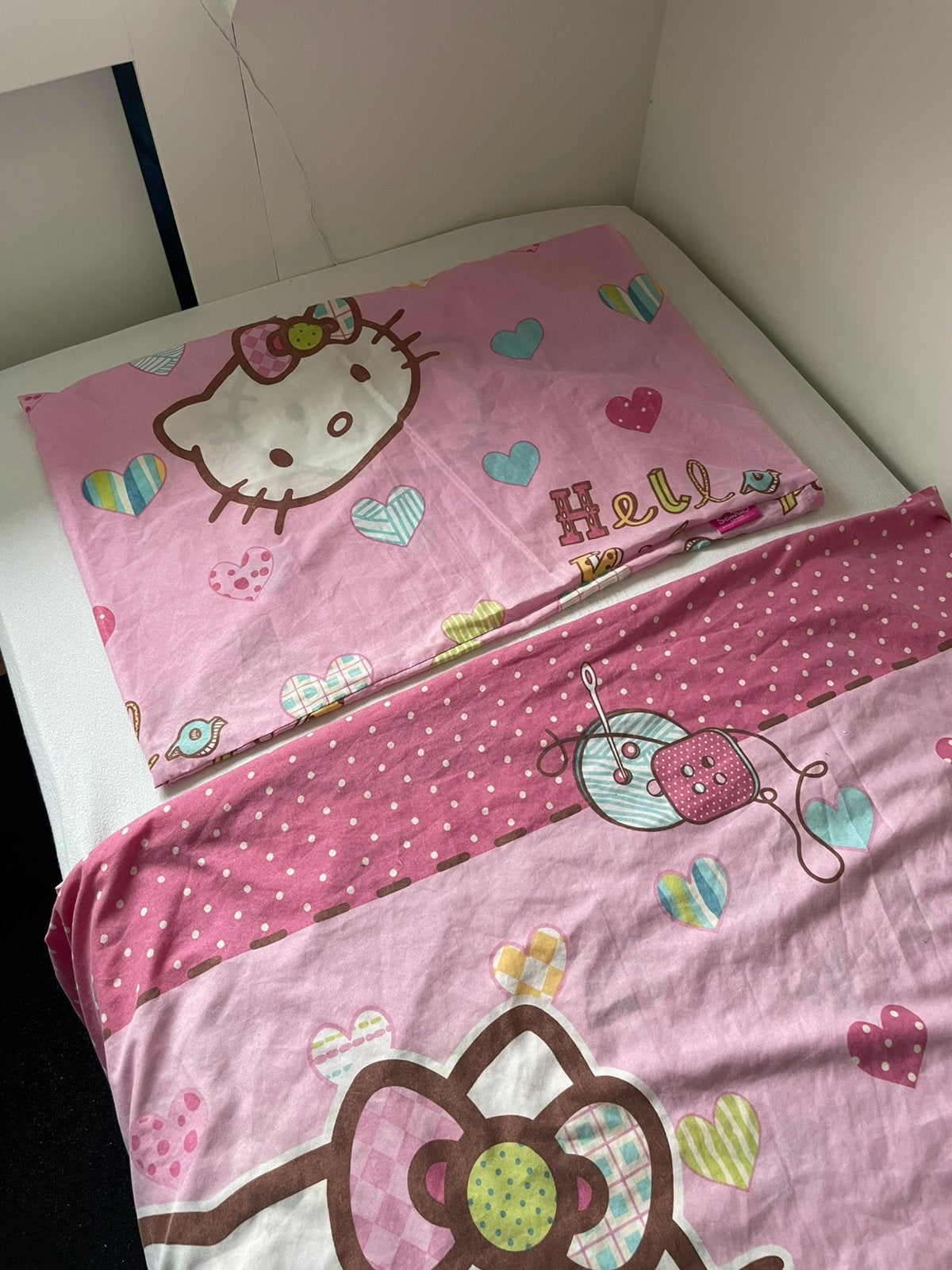 Hello Kitty dekbedovertrek, Gebruikt, Meisje, Beddengoedset, Ophalen of Verzenden