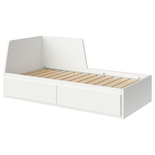 IKEA FLEKKE uitschuifbaar bed met lades, Eenpersoons, Wit, Ophalen of Verzenden, 80 cm