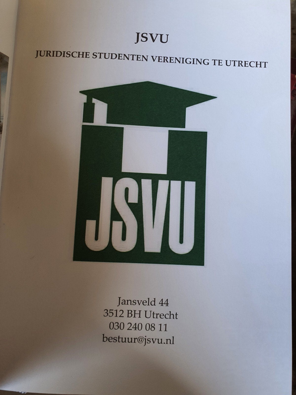 JSVU Almanak Reflectie - Juridische Studenten Vereniging, 25e Almanakcommissie der JSVU, Ophalen of Verzenden, Gamma, WO
