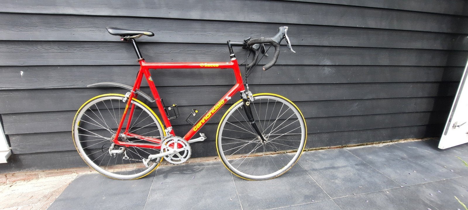 Mooie Cannondale Saeco racefiets, JUMBO maat! Handmade USA, Fietsen en Brommers, Gebruikt, Aluminium, Meer dan 20 versnellingen