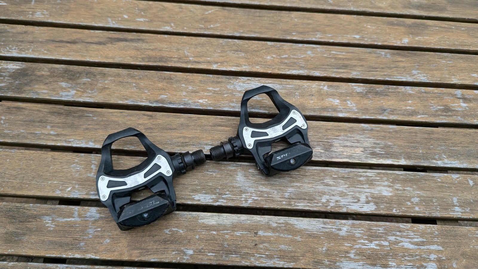 Shimano PD-R550 SPD-SL racefiets pedalen, Crankstel of Pedalen, Gebruikt, Kunststof, Ophalen of Verzenden