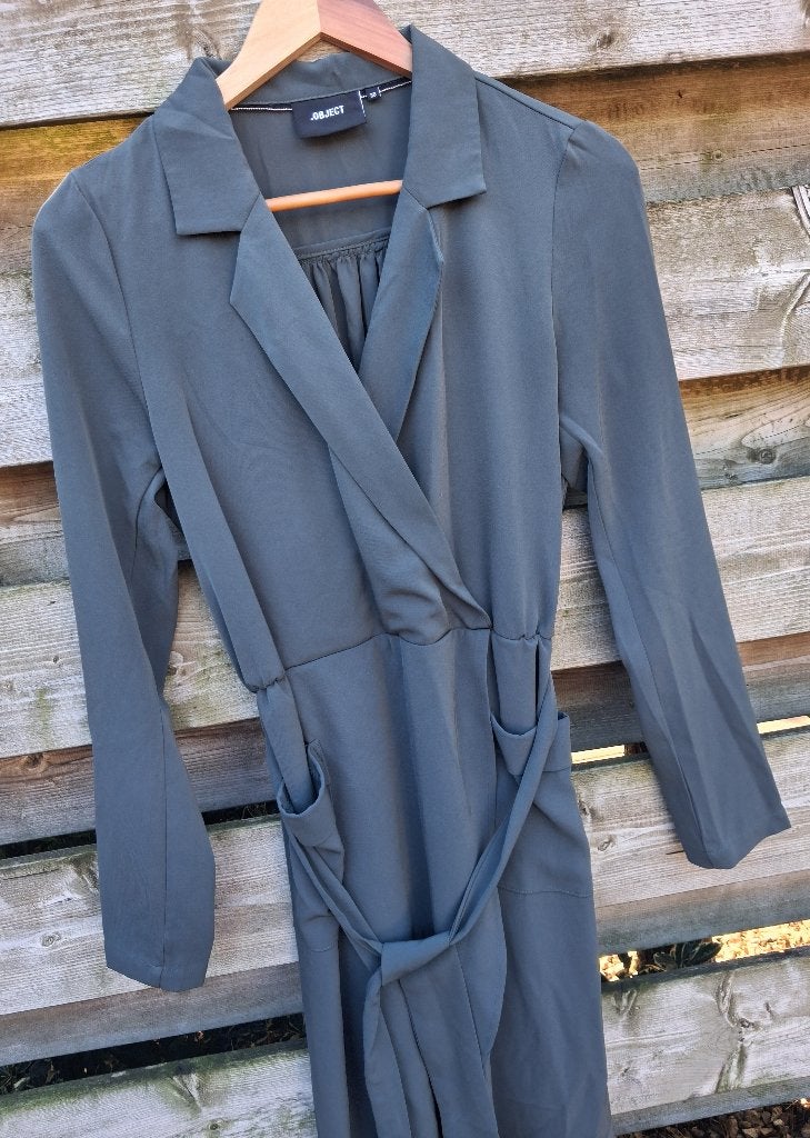 Object Jurk Groen Maat 36, Kleding | Dames, Object, Ophalen of Verzenden, Zo goed als nieuw, Knielengte