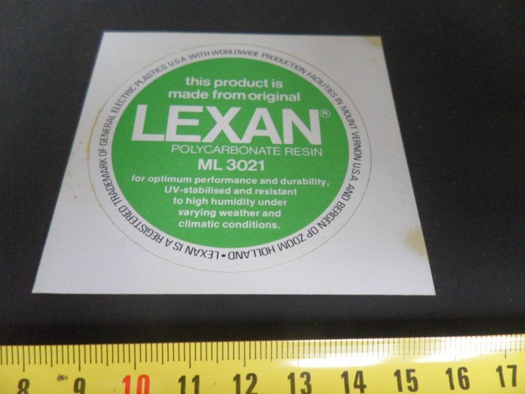 sticker this product is made from orginal LEXAN, Ophalen, Zo goed als nieuw