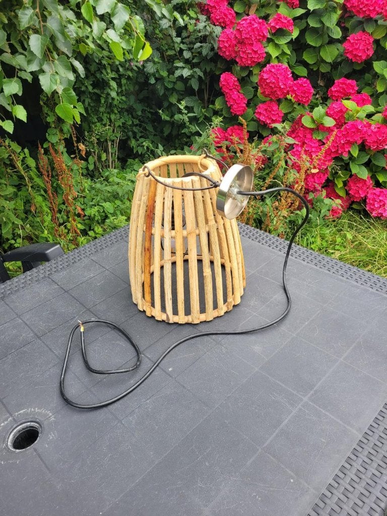 Gave hanglamp Munger 28 x 32 cm natuuurlijke houtkleur, ., Nieuw, Ophalen of Verzenden, .