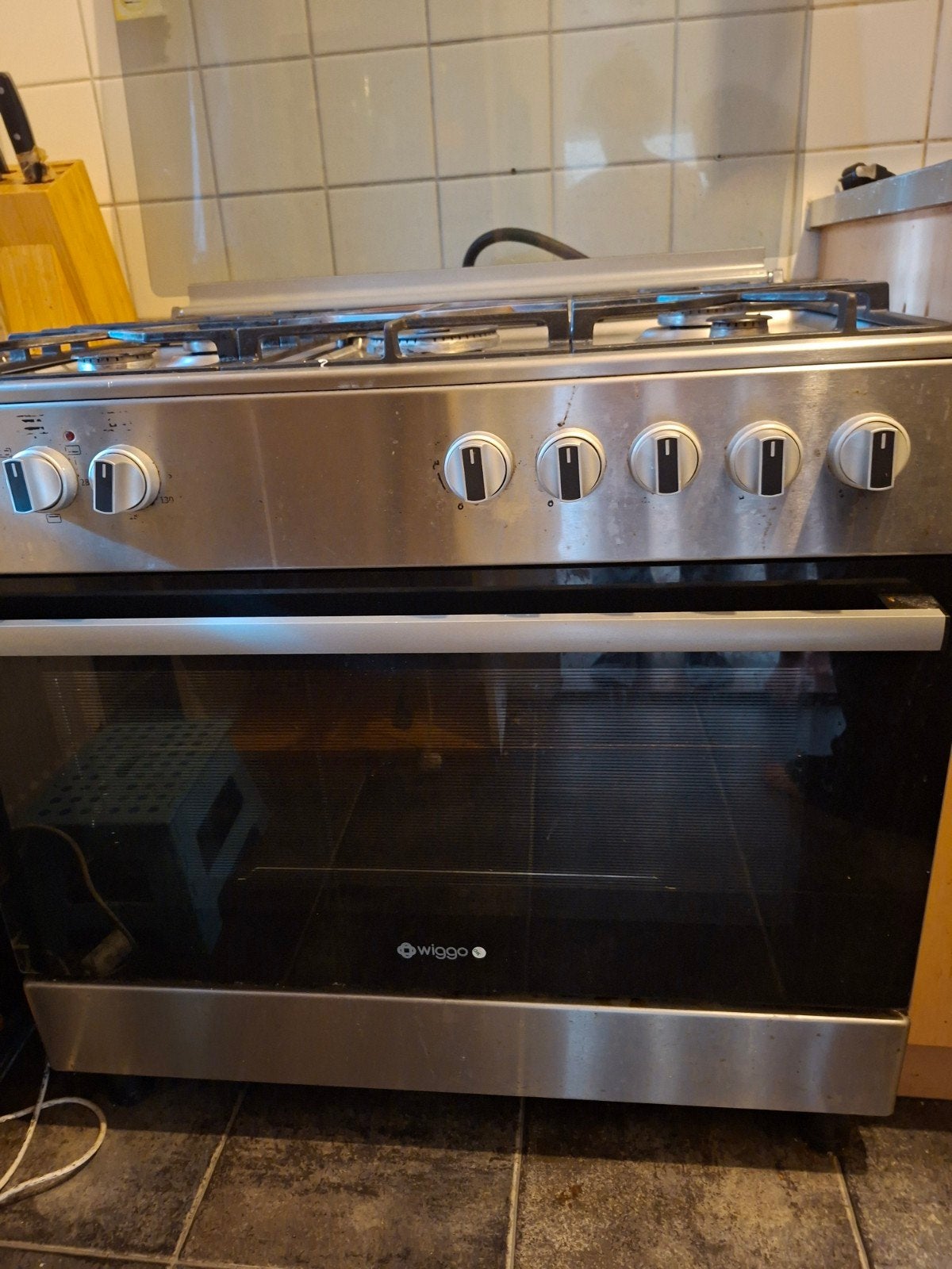5-pits gasfornuis met oven, 90x60x85 cm, Witgoed en Apparatuur, Ophalen, Gebruikt, Gas, Vrijstaand