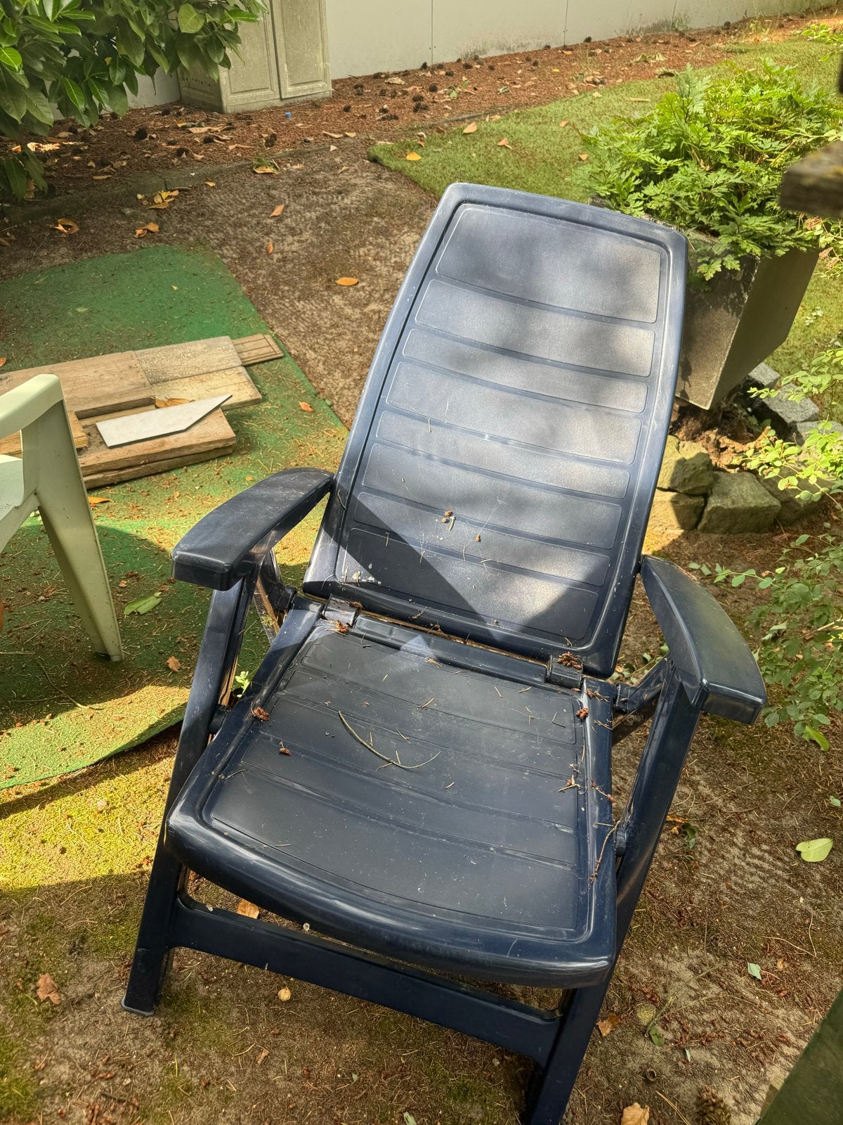 Mooie blauwe opklapbare stoel, Huis en Inrichting, Ophalen, Gebruikt, Kunststof