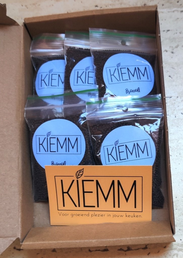 5 zakjes van 32 gram KIEMM brocolli zaadjes Nieuw, Tuin en Terras, Ophalen of Verzenden, Volle zon, Zaad