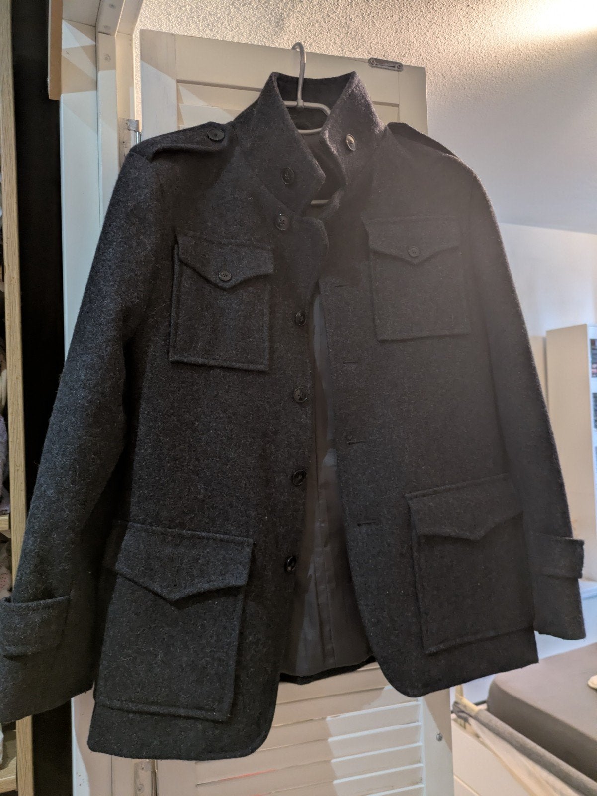 Militaire jas M/kleine L, Ophalen of Verzenden, Gedragen, Maat 48/50 (M), Grijs