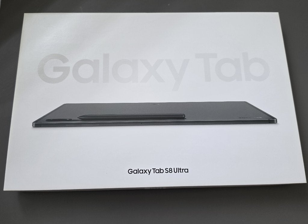 Samsung Galaxy Tab S8 Ultra met Book Cover Keyboard, Galaxy Tab S8 Ultra, 13 inch of meer, Ophalen of Verzenden, Zo goed als nieuw