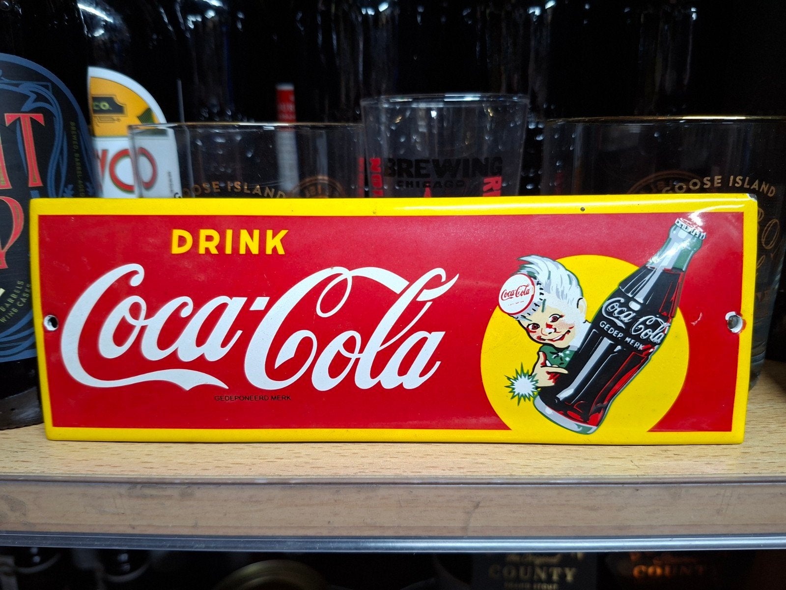 Vintage Coca-Cola Emaille Bordje - Drink Coca-Cola, Ophalen of Verzenden