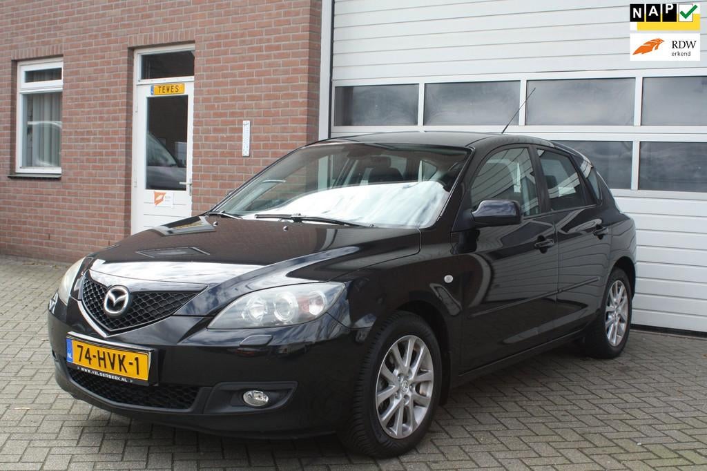 Mazda 3 1.6 S-VT Automaat, Garantie, Clima,Stoelverwarming,, Gebruikt, 4 cilinders, Zwart, Origineel Nederlands