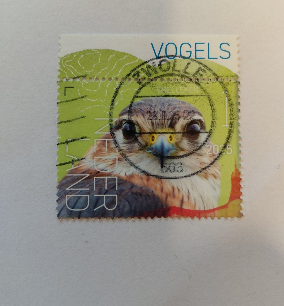 2025 beleef de natuur roofvogel smelleken met tab, Verzenden, Gestempeld