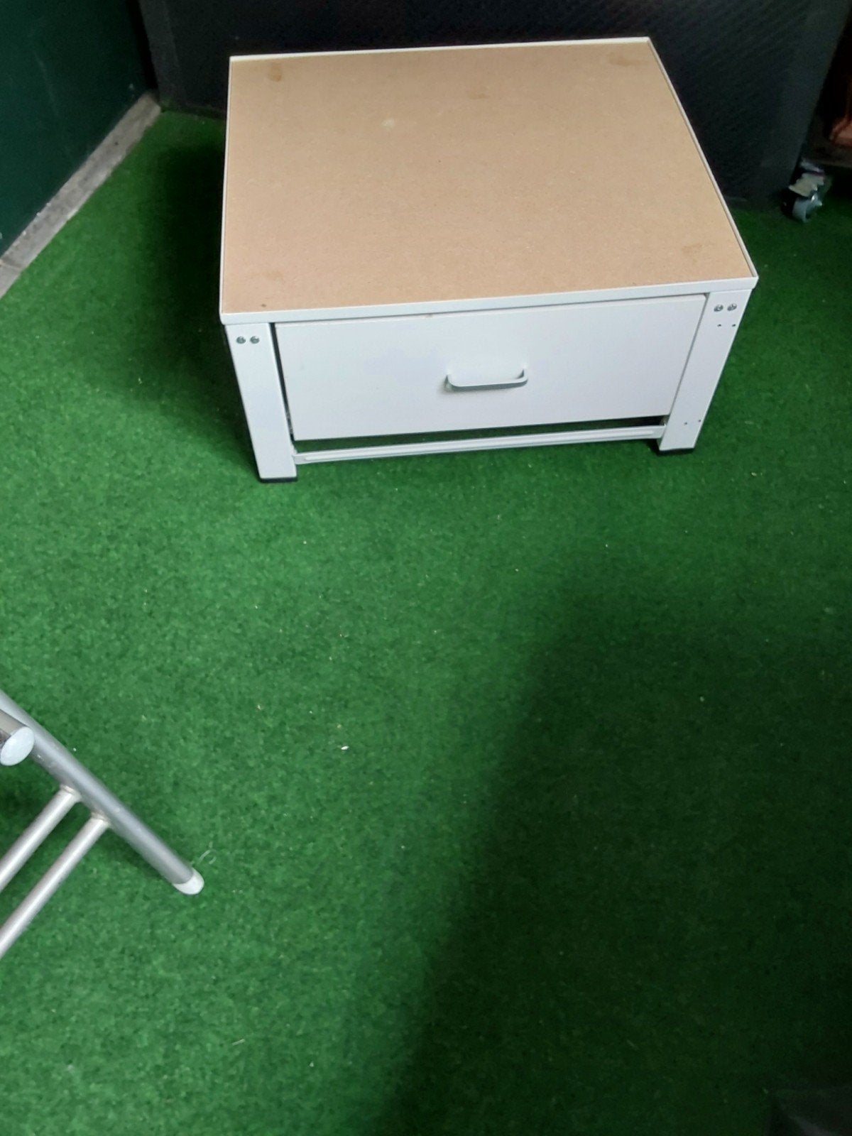 Wasmachine verhoger met lade - Wit, Ophalen, Gebruikt, 1 of 2 laden, 50 tot 100 cm