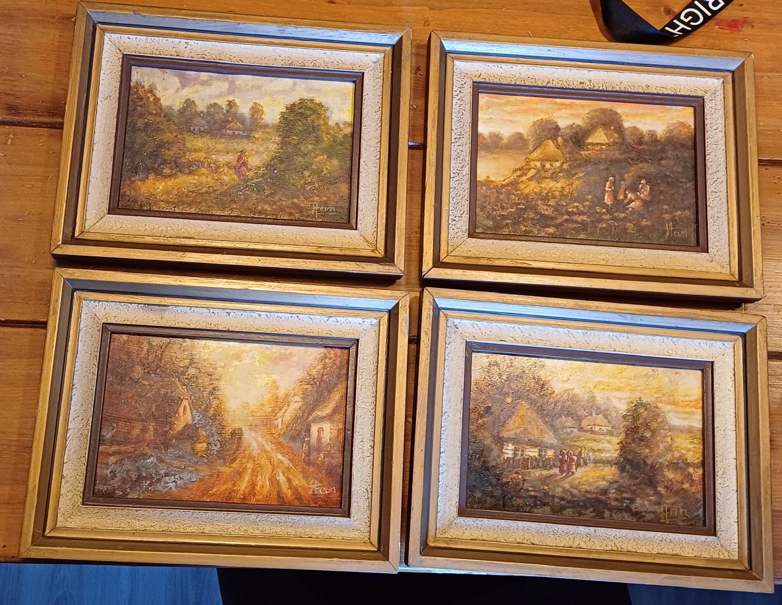 4 LEUKE KLASSIEKE GESIGNEERDE SCHILDERIJTJES, Ophalen of Verzenden, Klassiek, Landschap