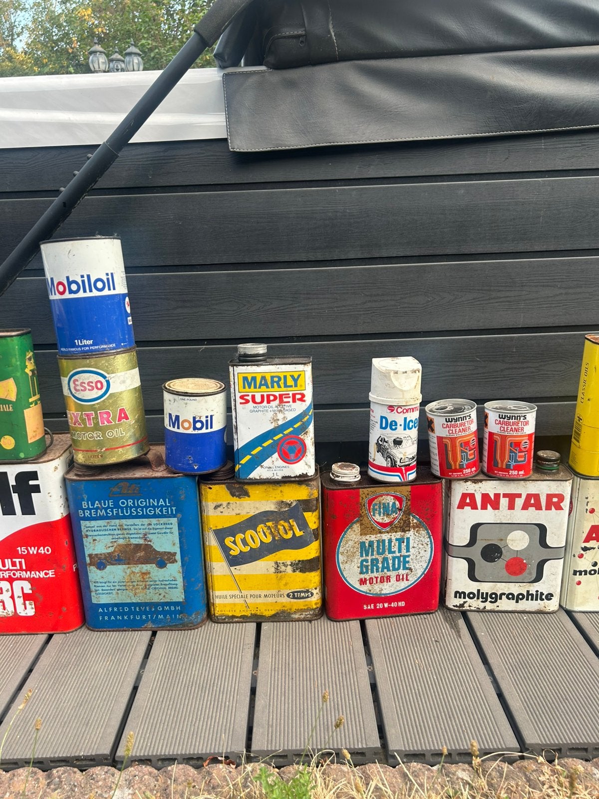 Olie blik olieblikken 25 stuck automobilia mancave shell bp, Verzamelen, Ophalen of Verzenden, Gebruikt, Overige
