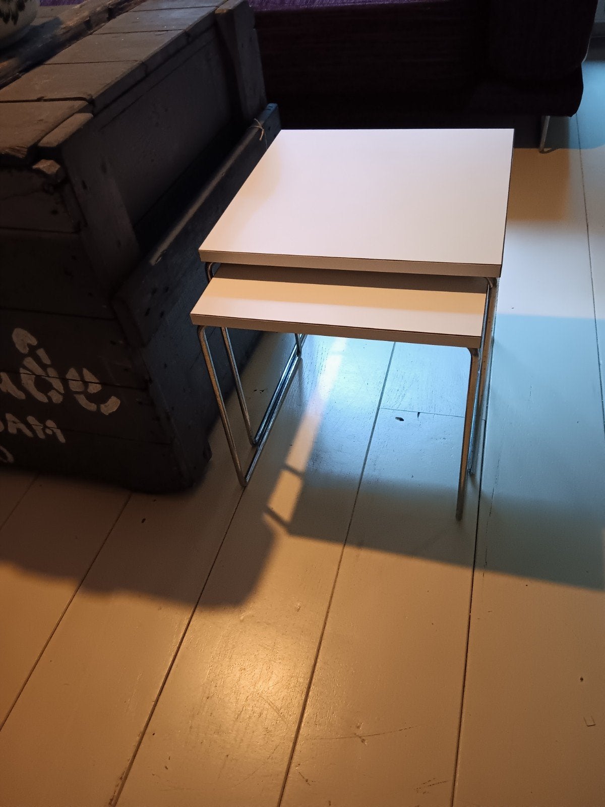 vintage brabantia bijzettafeltjes, Ophalen, Gebruikt, Vierkant, Minder dan 55 cm