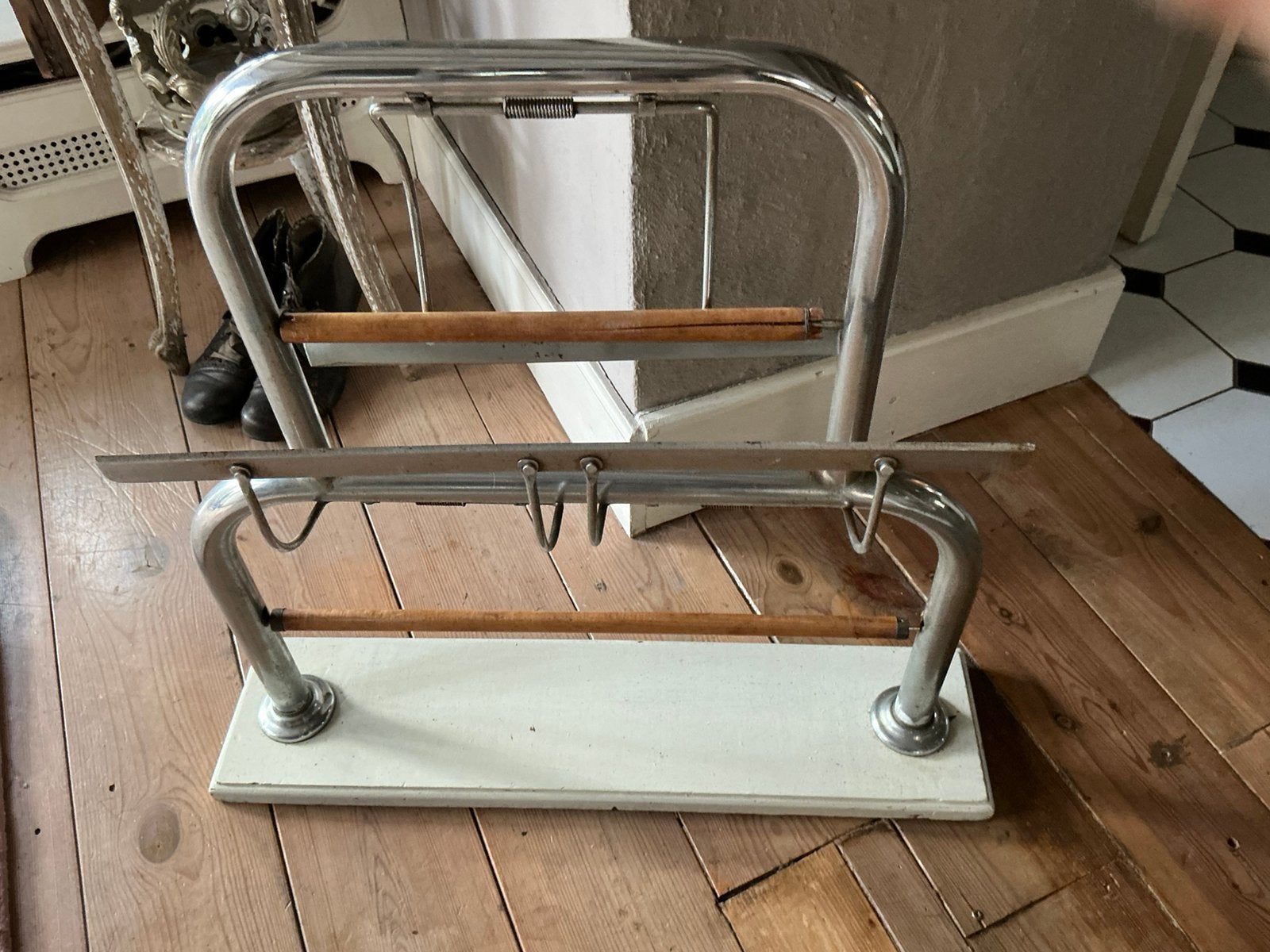 Oude dubbele  papier rol houder, Ophalen