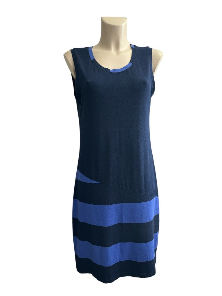 Aïno jurk S, Kleding | Dames, Jurken, Zo goed als nieuw, Maat 38/40 (M), Blauw, Onder de knie, Ophalen of Verzenden