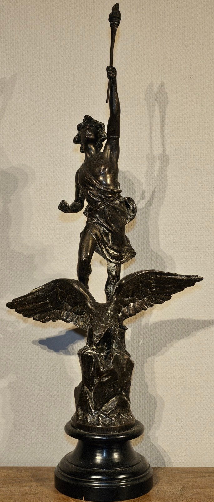 “Le Jour” (De Dag) - Allegorische Spelter Sculptuur, Ophalen of Verzenden, Europa, Beeld