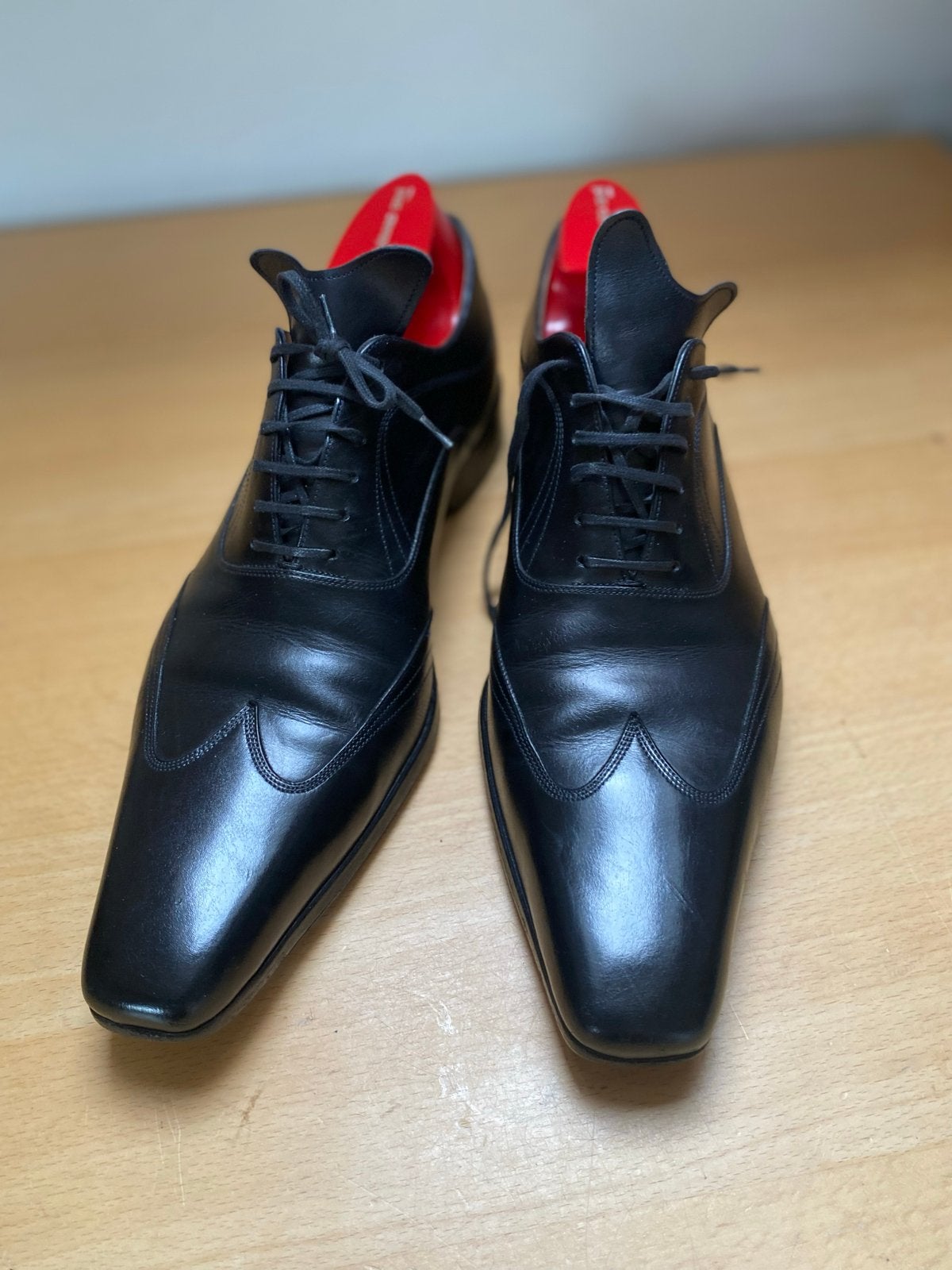 Gerard Sene Paris Zwarte Kalfseleren Schoenen Maat 43 (9.5), Zwart, Ophalen of Verzenden, Zo goed als nieuw, Veterschoenen