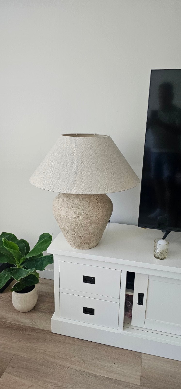 Set van 2 robuuste tafellampen / kruiklampen – Landelijk & W, Met schakelaar, Overige merken, Natuurlijk materiaal, E27 (groot)