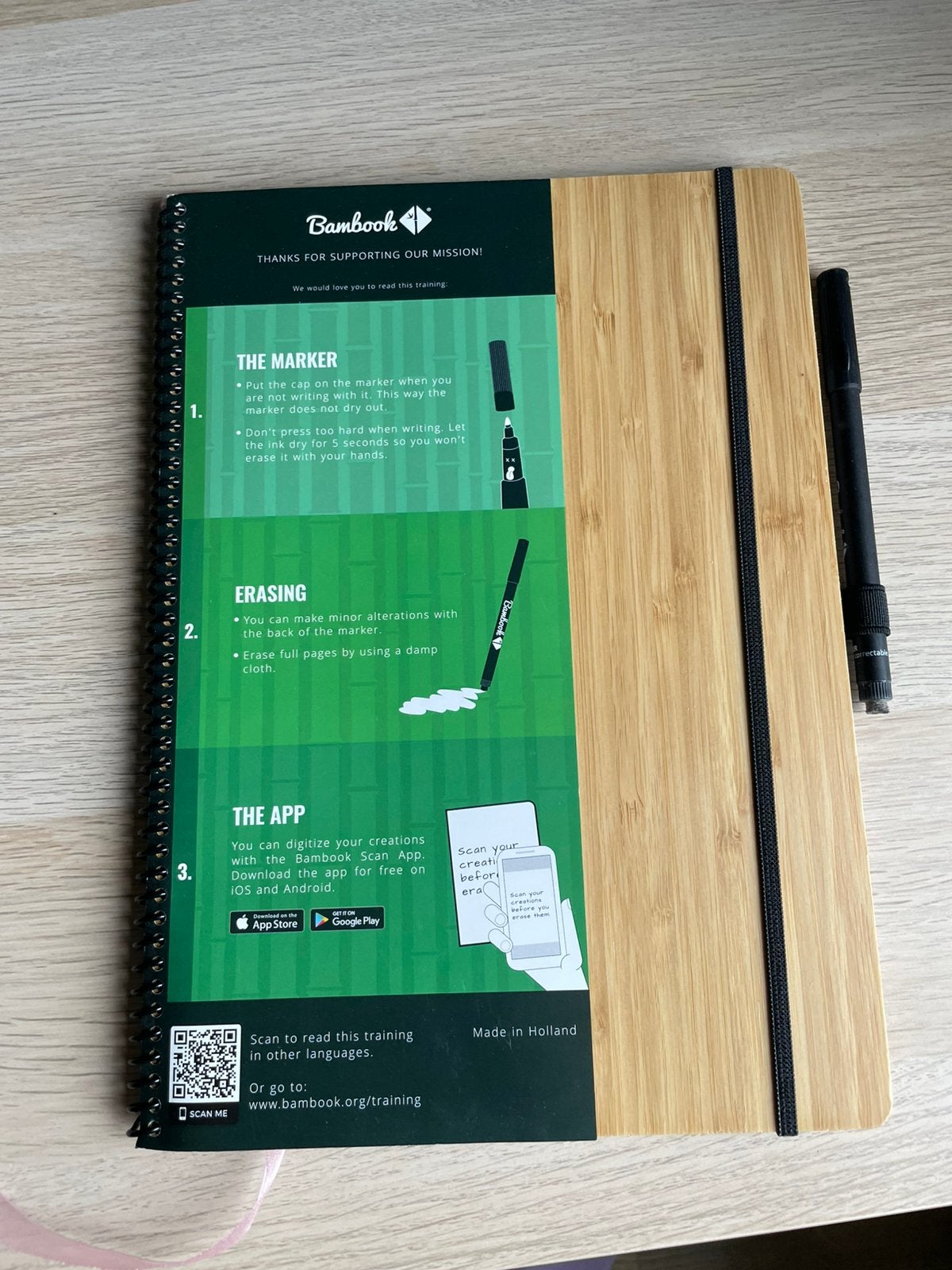 Bambook uitwisbare notitieboek a4, Ophalen of Verzenden, Zo goed als nieuw