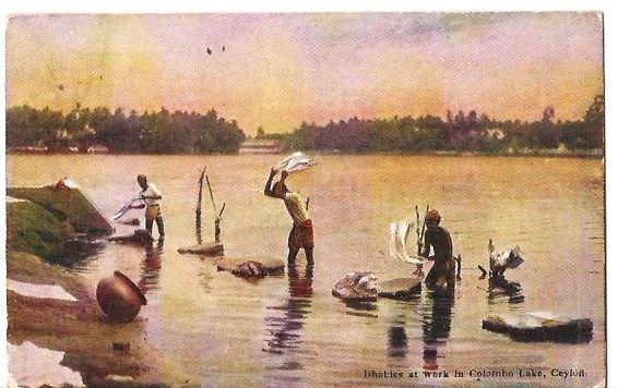 SRI-LANKA MANNEN DOEN DE WAS BOOTSTEMPEL 1920? nr 367, Verzenden, Voor 1920, Gelopen, Buiten Europa
