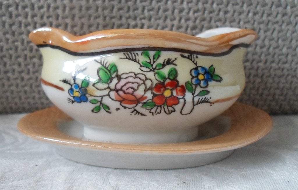 Kinderservies. Sauskom. Handbeschilderd. Jaren '50., Verzamelen, Ophalen of Verzenden, Gebruikt