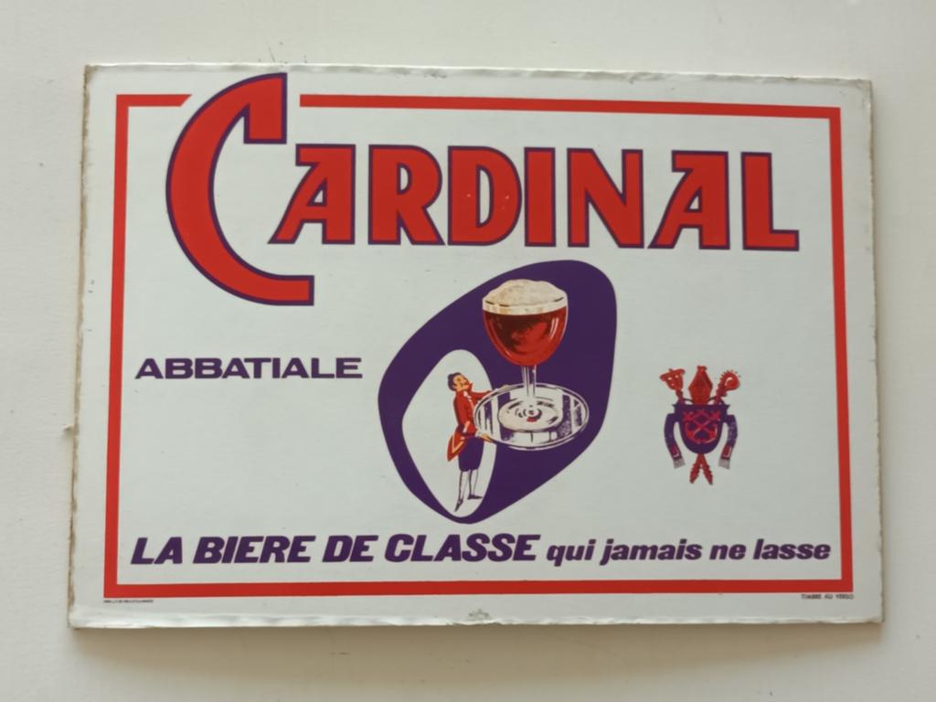 Vintage Cardinal Bier Reclamebord, Ophalen of Verzenden, Gebruikt, Reclamebord