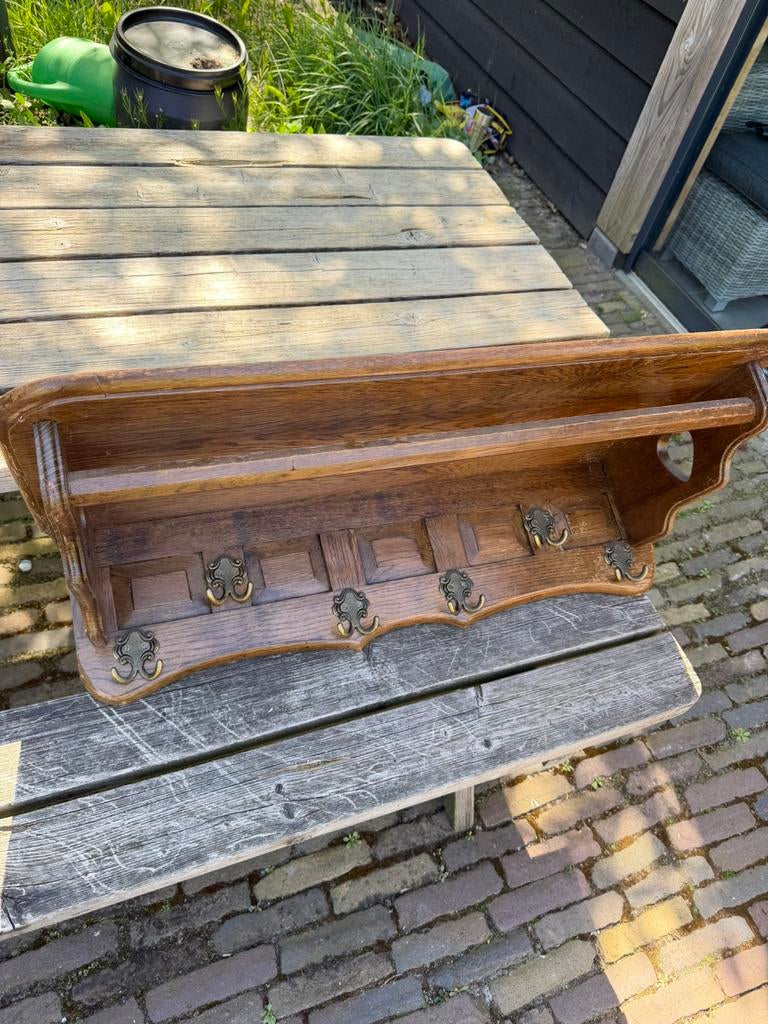 Vintage houten kapstok, Huis en Inrichting, Wandkapstok, Ophalen of Verzenden, Zo goed als nieuw, Minder dan 100 cm