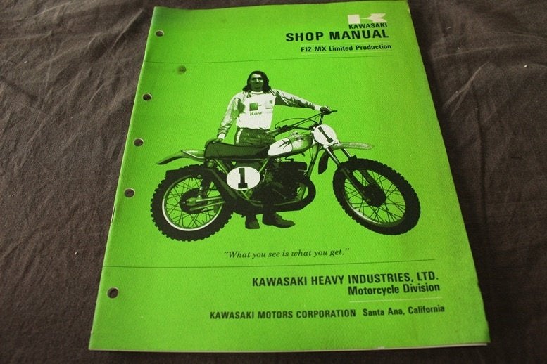 Kawasaki F12 MX 441 1973 motorcycle shop manual Cross enduro, Motoren, Handleidingen en Instructieboekjes, Ophalen of Verzenden