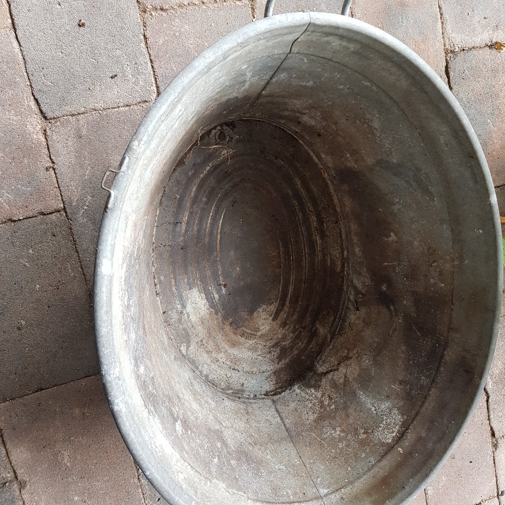 Grote zinken teil - Vintage wasbak/plantenbak, Ophalen of Verzenden