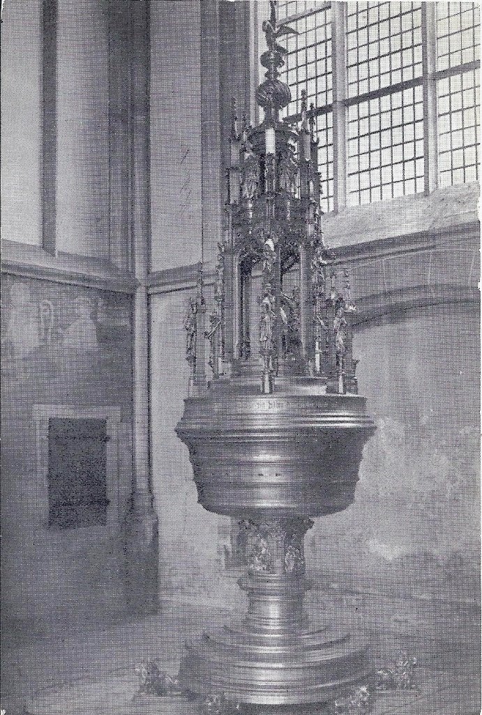 Zutphen Walburgskerk Doopvont Oude Ansichtkaart (9910, Ophalen of Verzenden, 1920 tot 1940, Gelopen, Gelderland