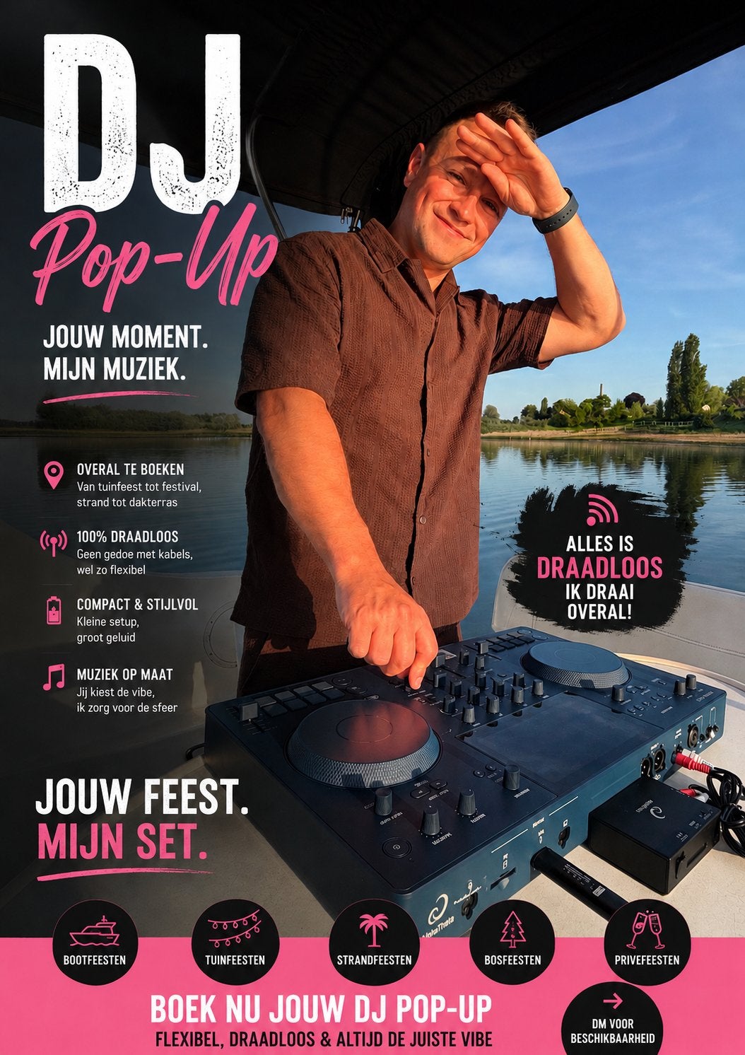 DJ Pop-Up | 100% Draadloos | Overal Feest | Drive-in DJ |, Dj