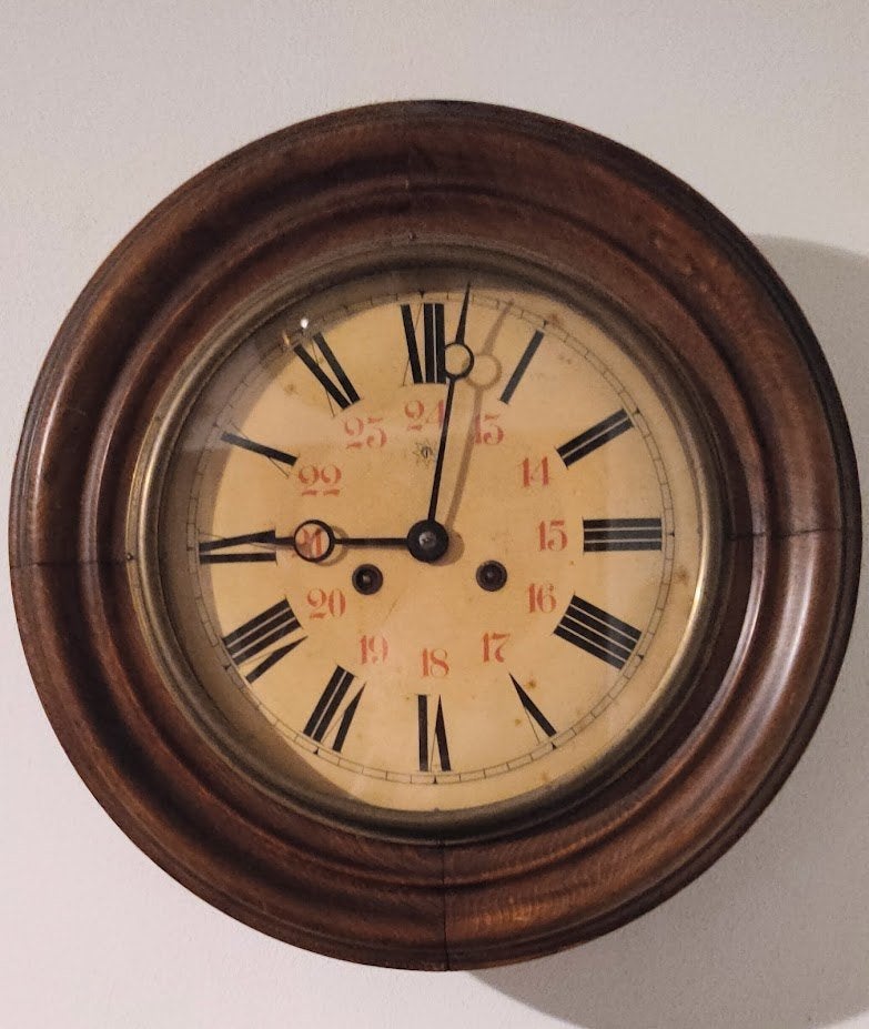 Wandklok Junghans van rond 1900 in prima staat, Ophalen, Gebruikt, Wandklok