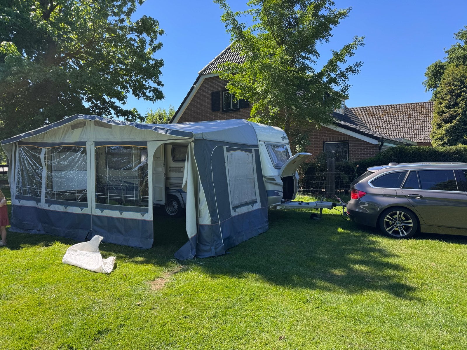 Voortent brand meteos 240 mt12 caravan - Zeer goede staat, Caravans en Kamperen, Ophalen, Zo goed als nieuw, Polyester, Brand