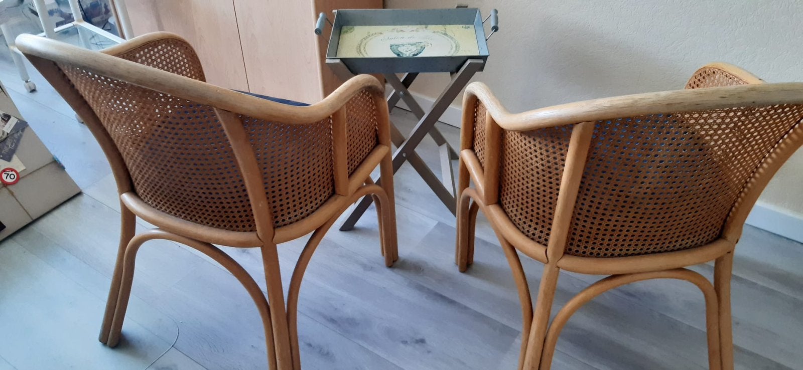 2 rotan stoelen, Ophalen, Gebruikt, Riet of Rotan, Twee