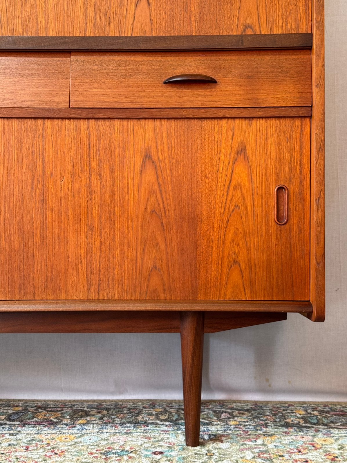 Vintage Teak Sideboard Highboard Retro, Ophalen, Gebruikt, Teakhout, 50 tot 100 cm