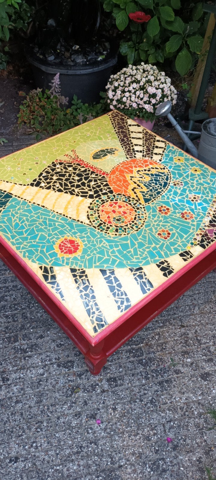 Unieke mozaïek salontafel - Braxton Interiors, Ophalen, Overige materialen, Gebruikt, 50 tot 100 cm