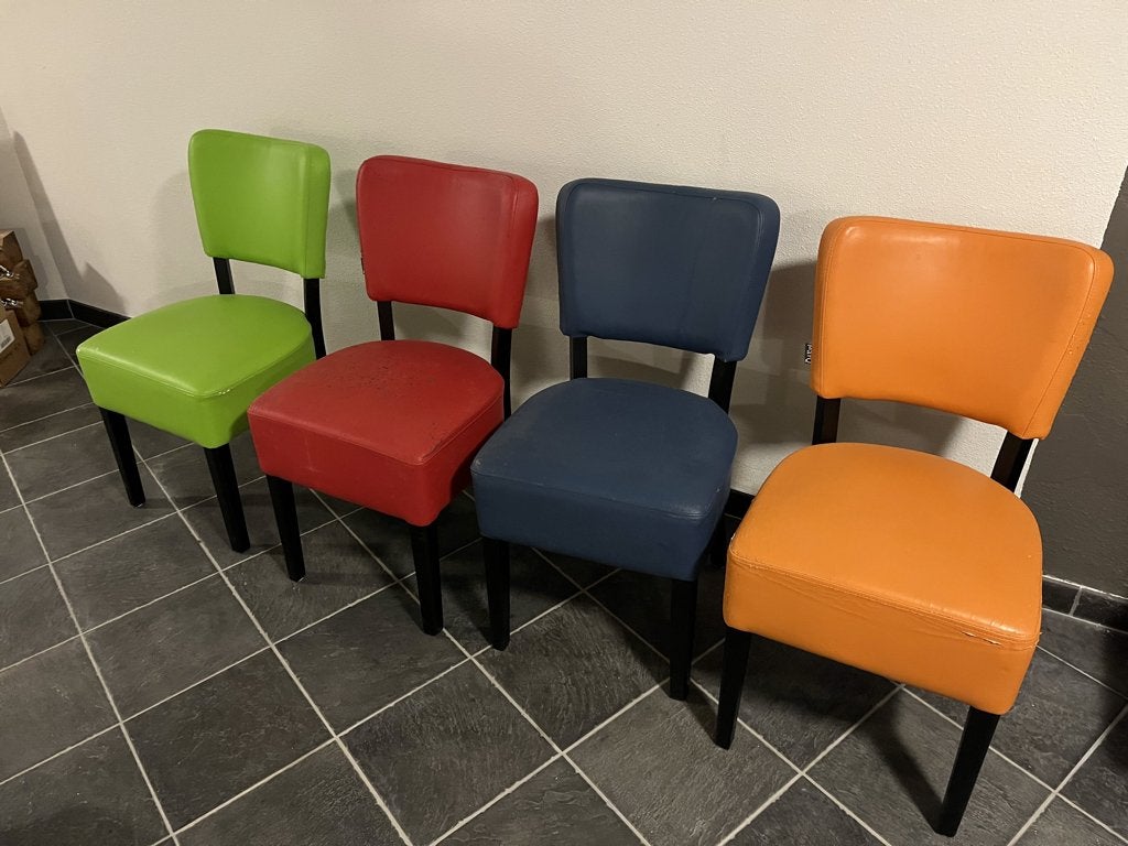 4 eettafel stoelen, Ophalen, Gebruikt, Hout, Vijf, Zes of meer stoelen