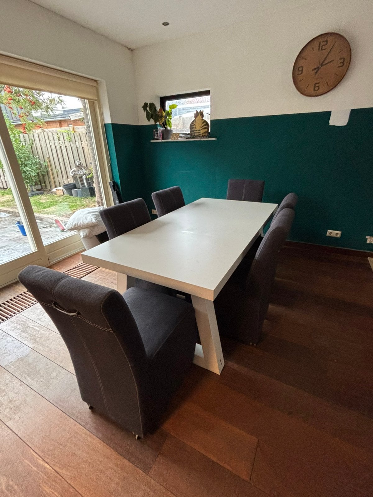 Eettafel met 6 stoelen, Huis en Inrichting, Tafels | Eettafels, Zo goed als nieuw, Vijf personen of meer, 150 tot 200 cm, Rechthoekig