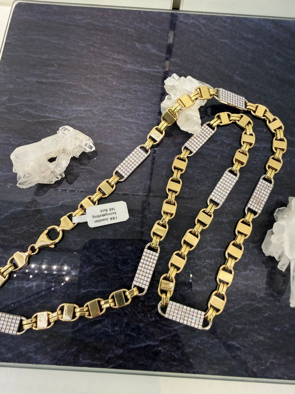 Prachtige 14k gouden kingsley ketting 65 cm 7.5 mm ITALY, Sieraden, Tassen en Uiterlijk, Kettingen, Ophalen of Verzenden, Nieuw