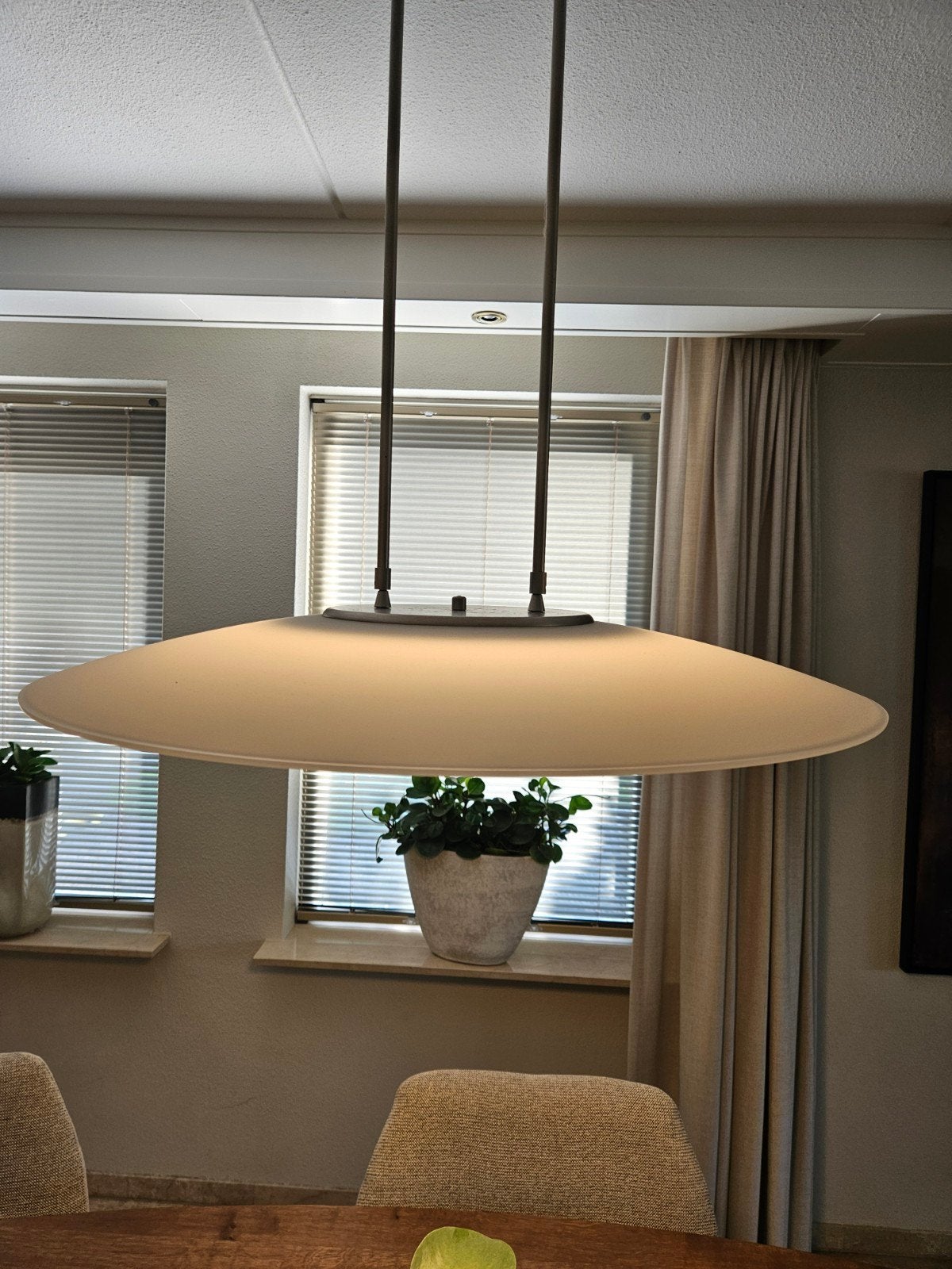 prachtige Italiaanse designlamp, led, dimbaar, Huis en Inrichting, Lampen | Hanglampen, Ophalen, Gebruikt, Glas, Design