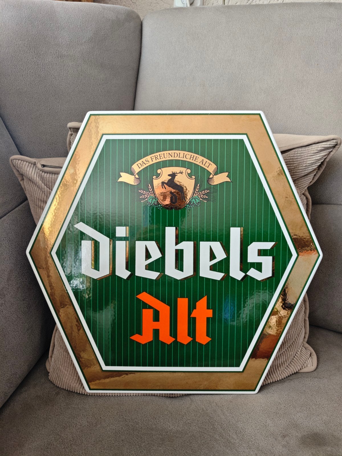 Emaille Diebels Alt bord, Ophalen of Verzenden, Reclamebord, Plaat of Schild, Overige merken