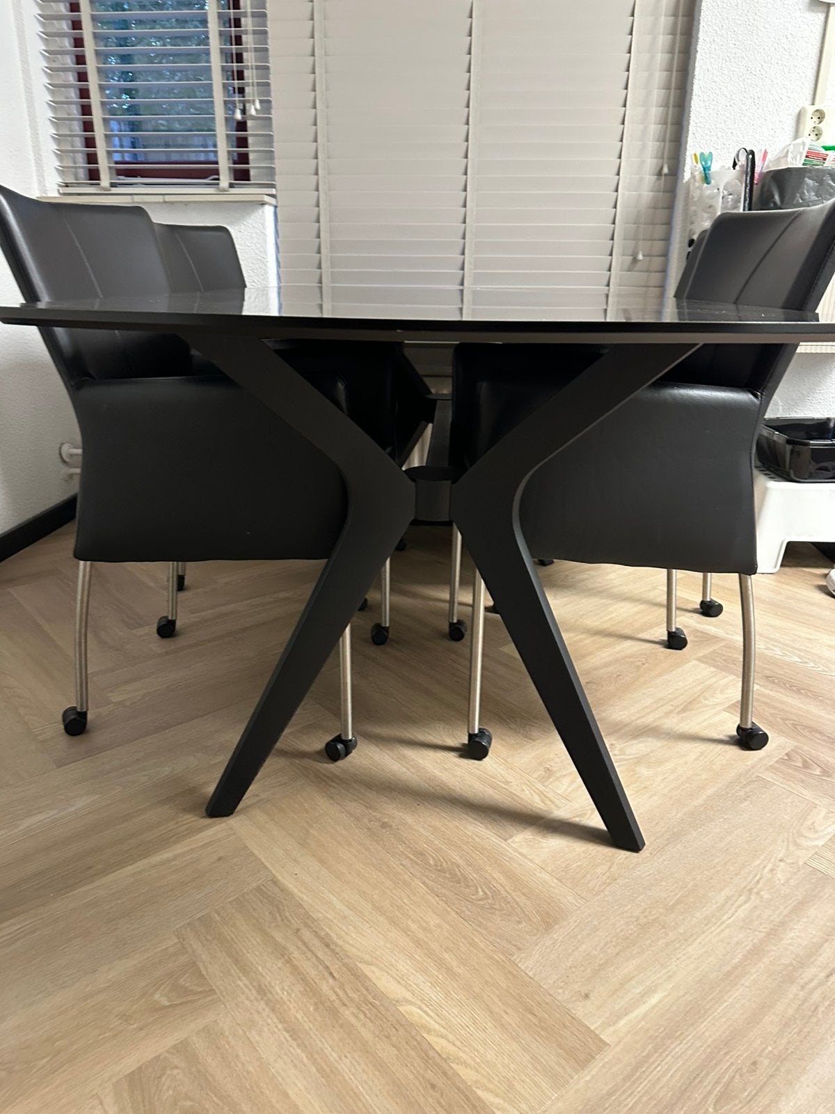 Eettafel, Huis en Inrichting, Tafels | Eettafels, Ophalen, Zo goed als nieuw, Rechthoekig, 50 tot 100 cm