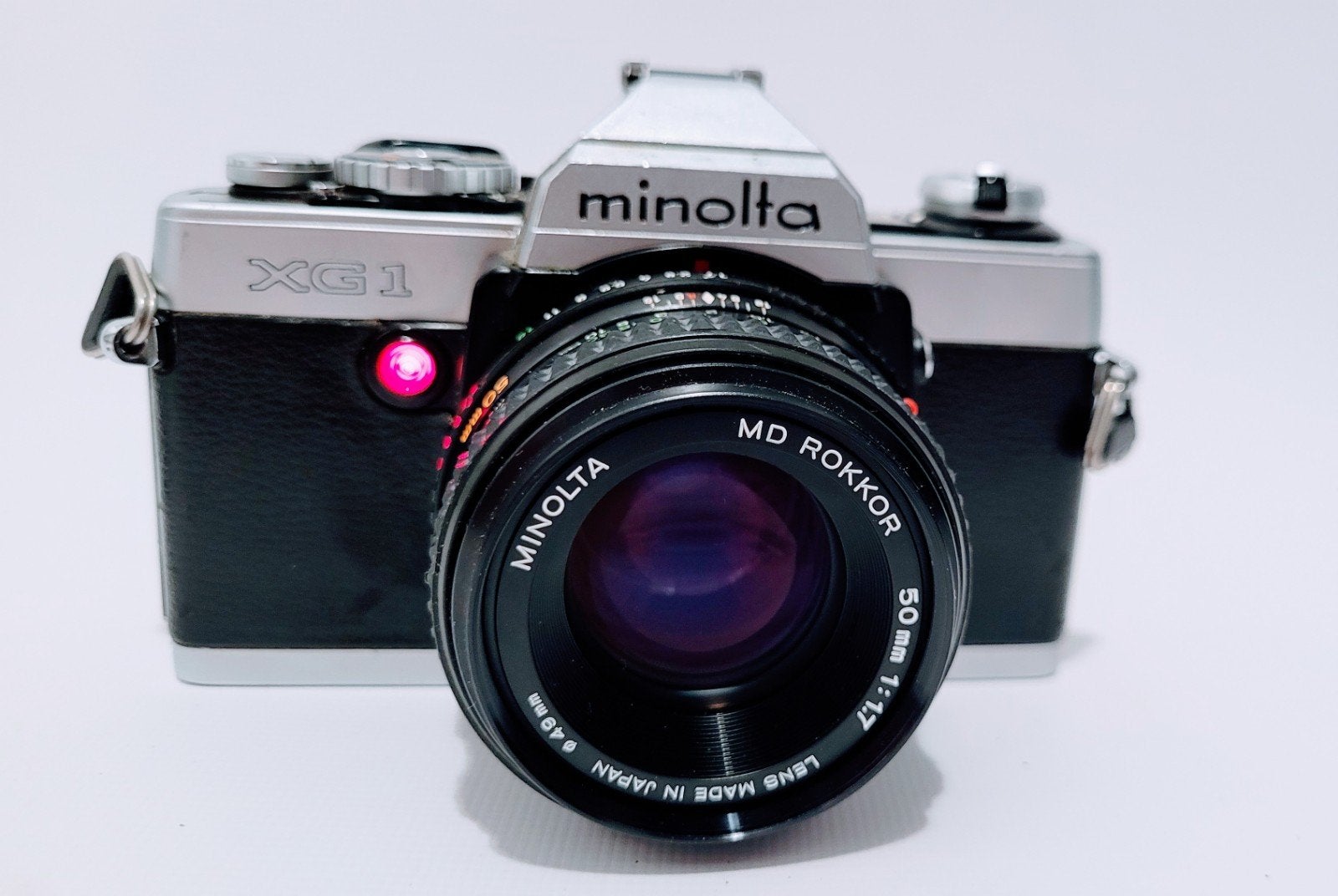 Minolta XG1 analoge spiegelreflexcamera met 50mm lens, Ophalen of Verzenden, Gebruikt, Spiegelreflex, Minolta