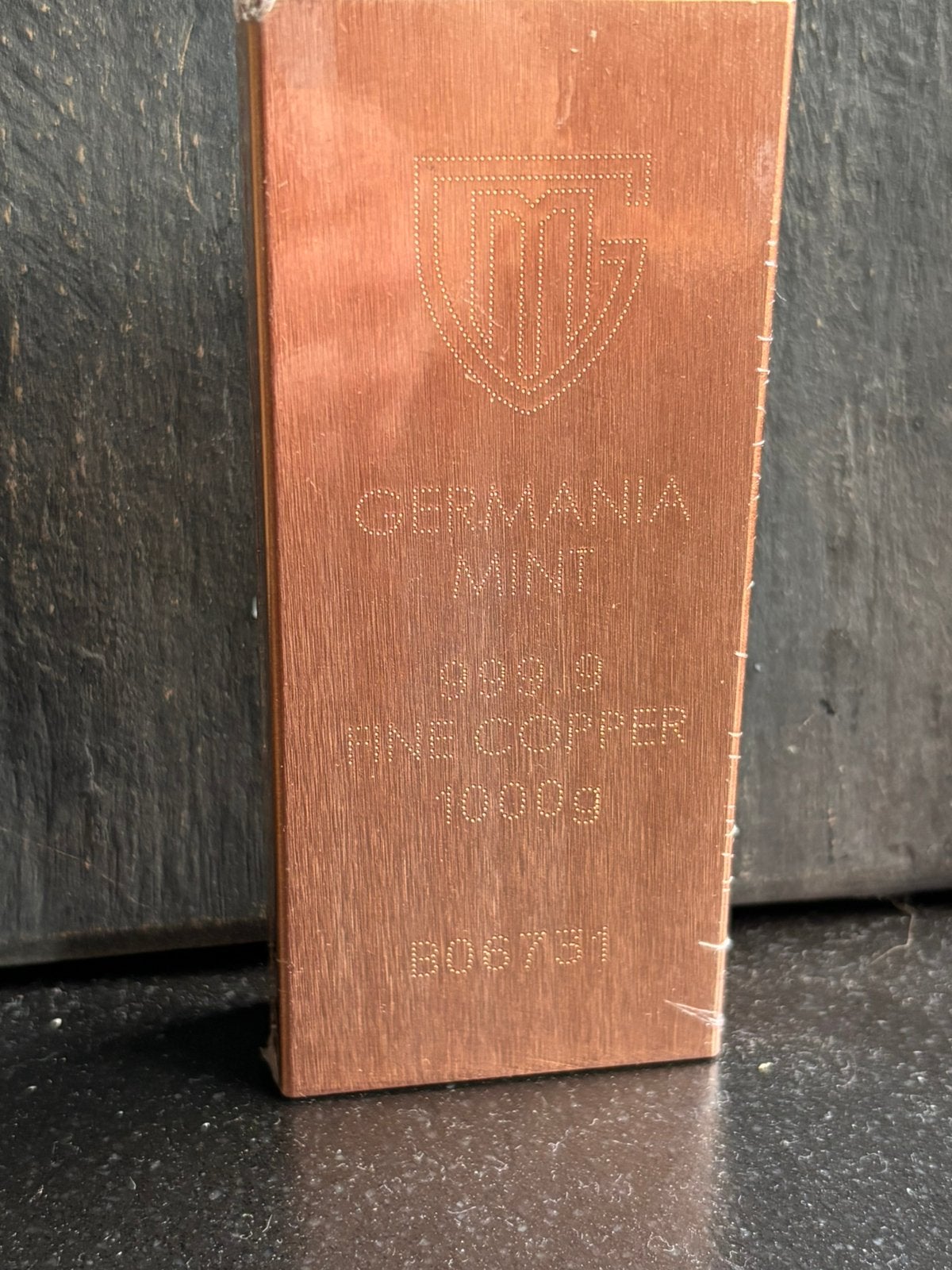 Germania Mint 1 kilo koper baren! .9999 mooie verzamel baar, Antiek en Kunst, Ophalen of Verzenden