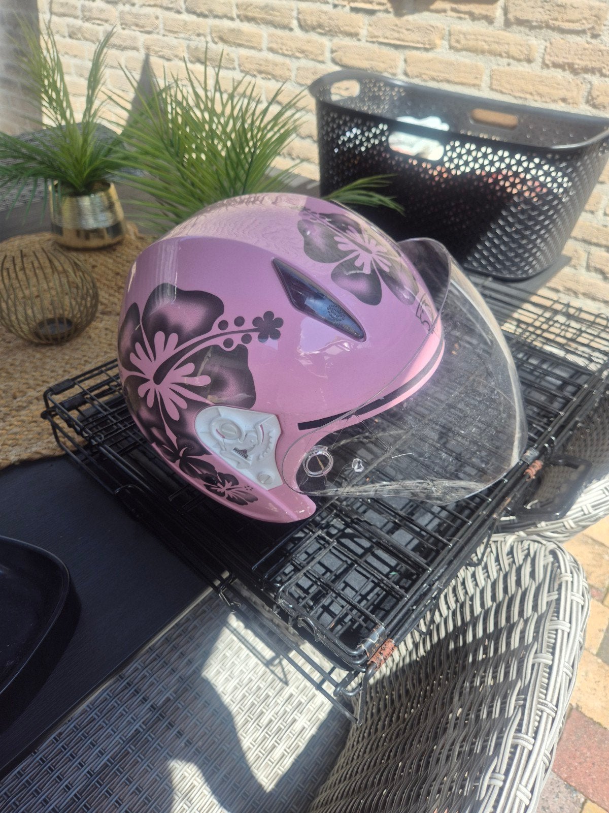 Helm xs, Fietsen en Brommers, Brommerhelmen, Ophalen, Gebruikt, Extra small of kleiner