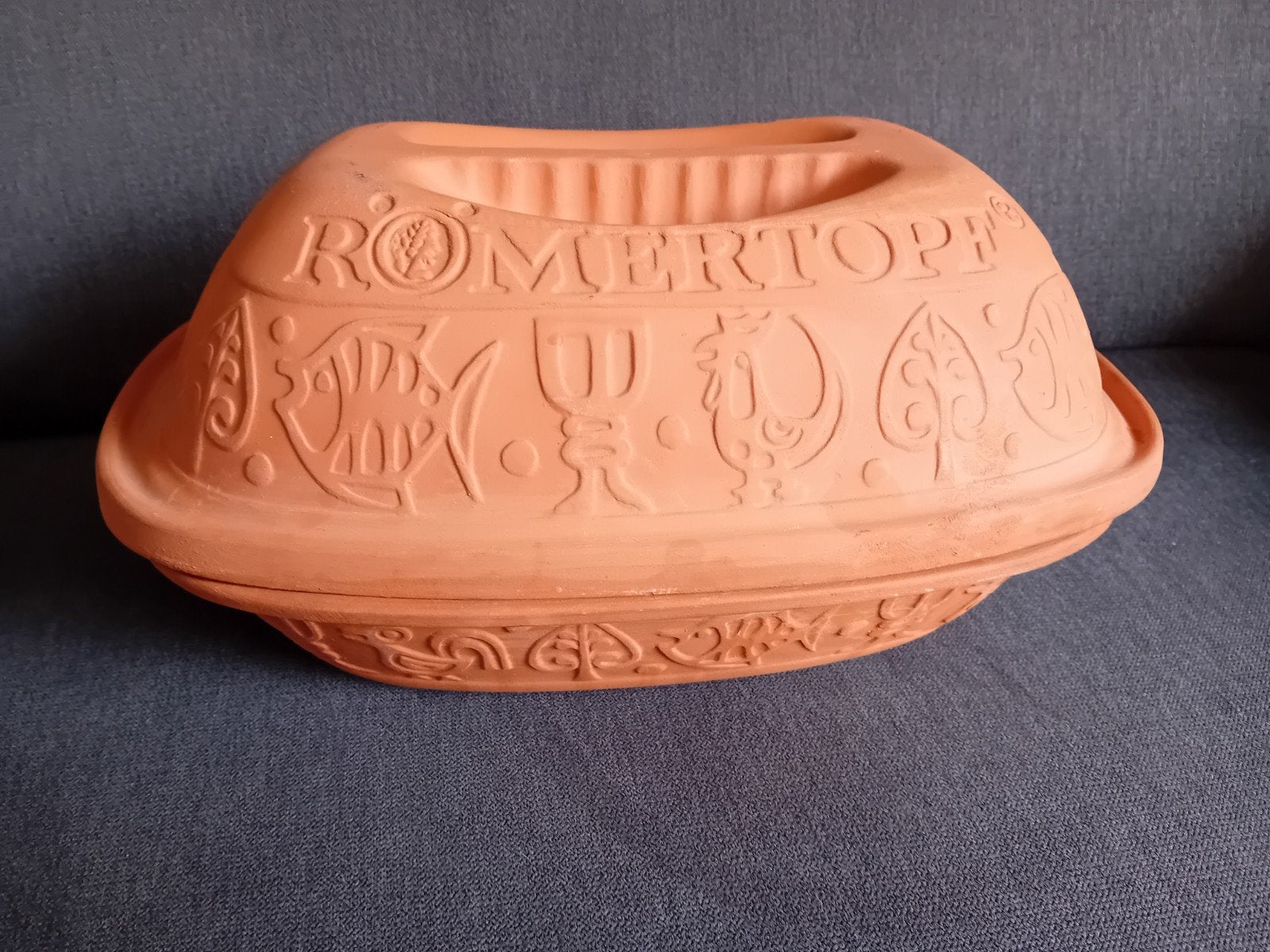 ROMERTOPF Braadpan Terracotta 4 Personen nooit gebruikt, Huis en Inrichting, Keuken | Potten en Pannen, Ophalen of Verzenden, Zo goed als nieuw